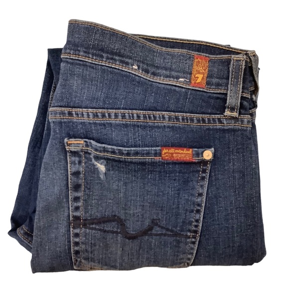 7 For All Mankind Josefina Skinny Boyfriend Dark Wash Jeans - Picture 5 of 8